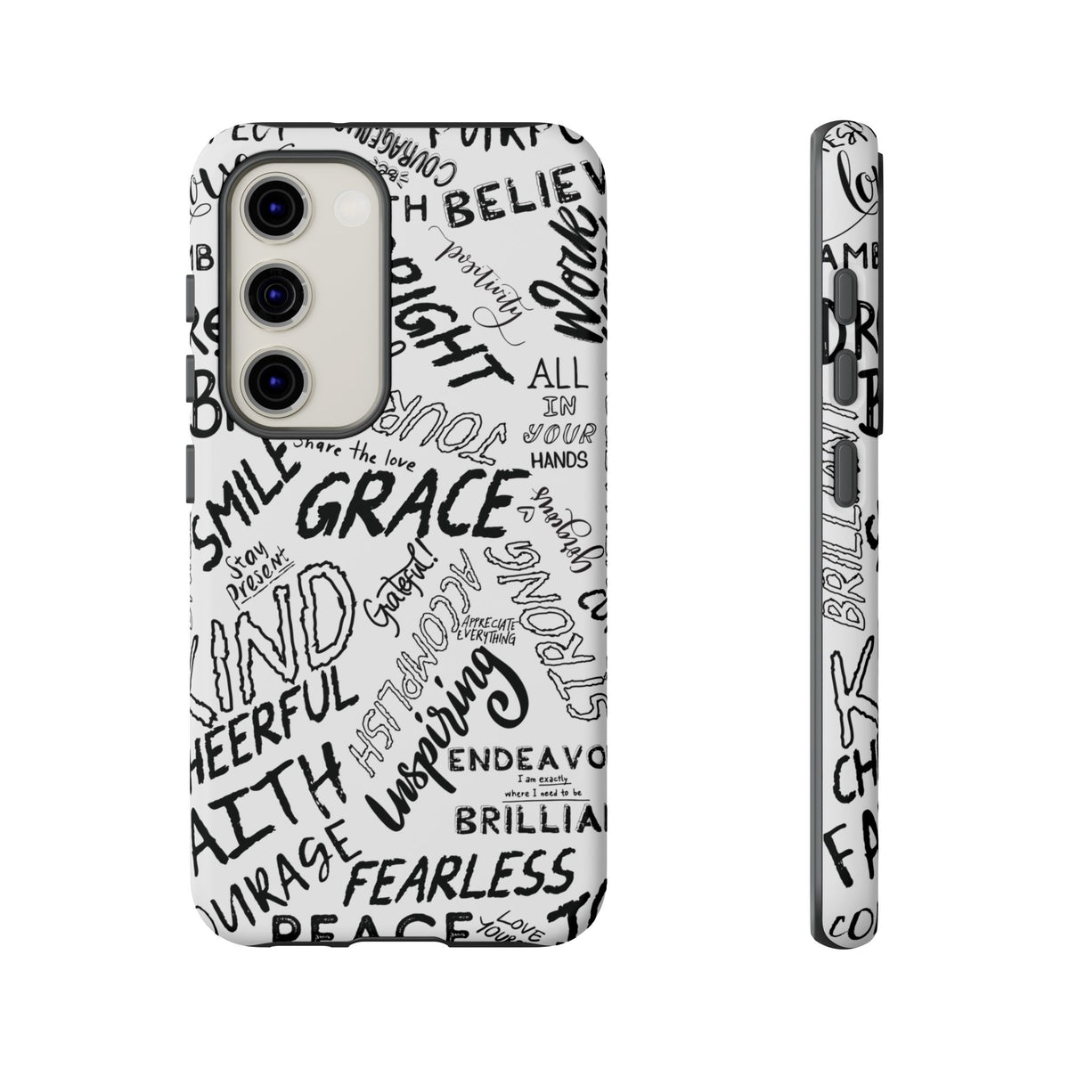 Inspirational Words Phone Case — Black & White Handlettered Positive Quotes