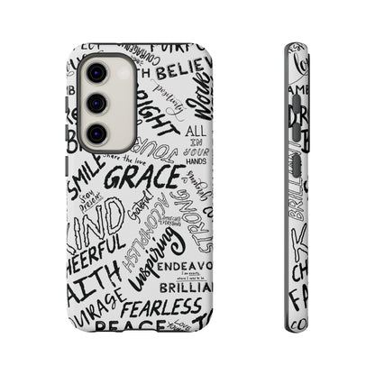 Inspirational Words Phone Case — Black & White Handlettered Positive Quotes