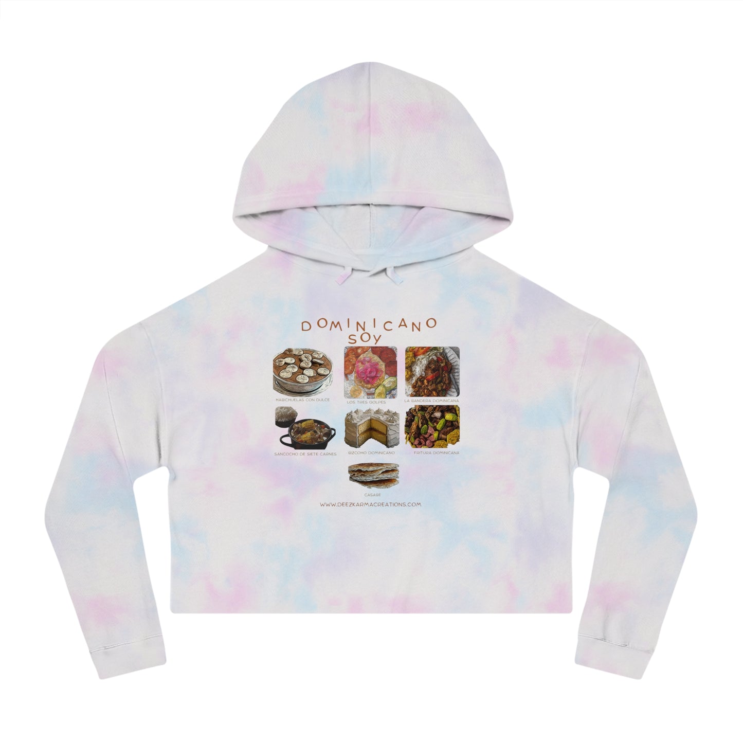 Dominican Traditional Dishes Cropped Hoodie | Dominican Food Design