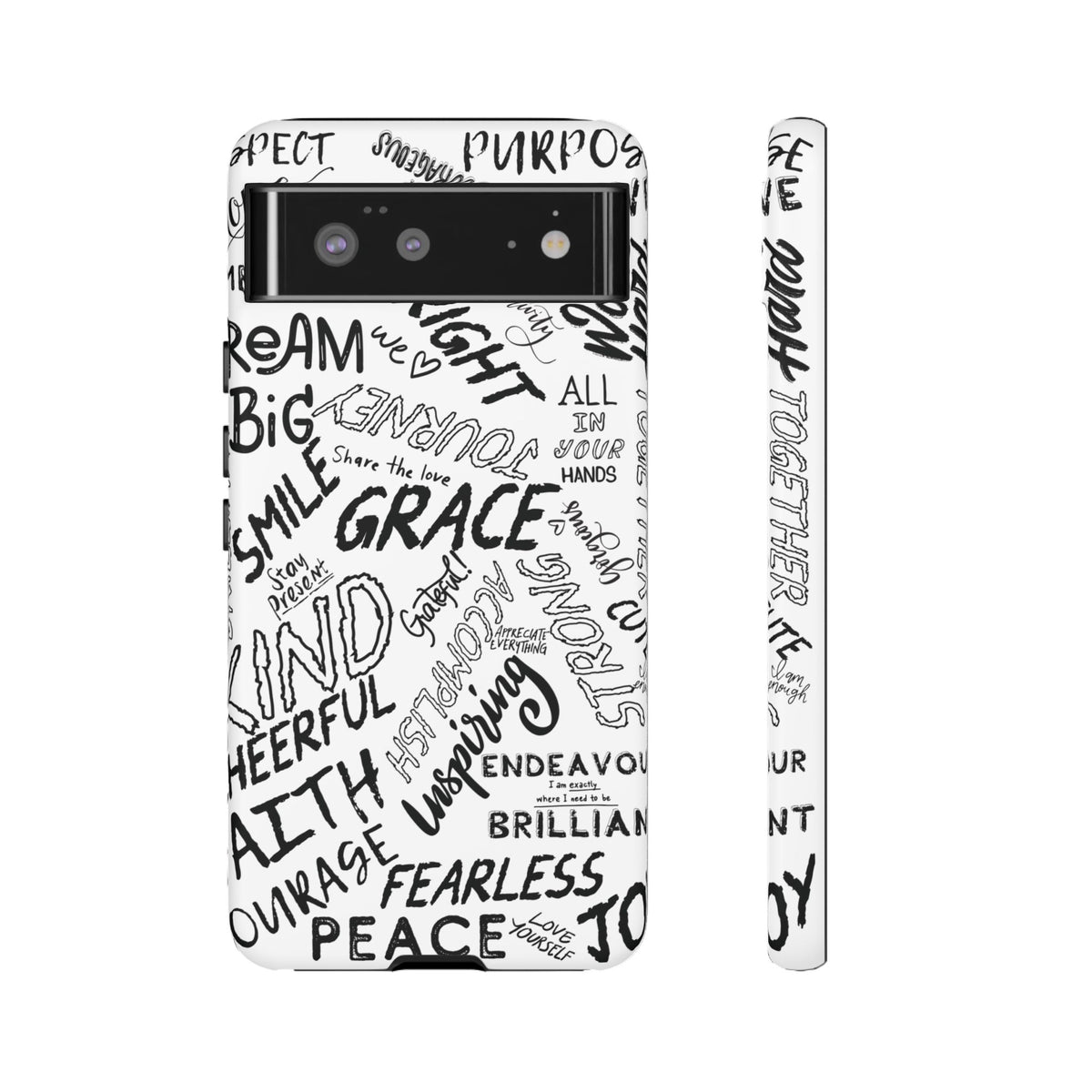 Inspirational Words Phone Case — Black & White Handlettered Positive Quotes