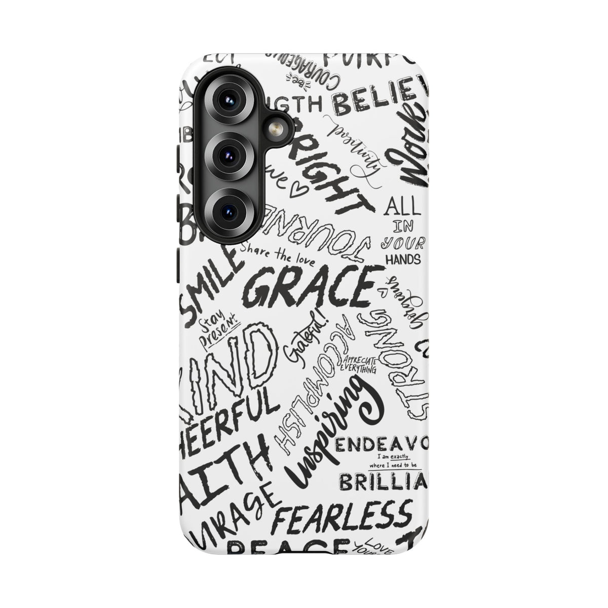 Inspirational Words Phone Case — Black & White Handlettered Positive Quotes