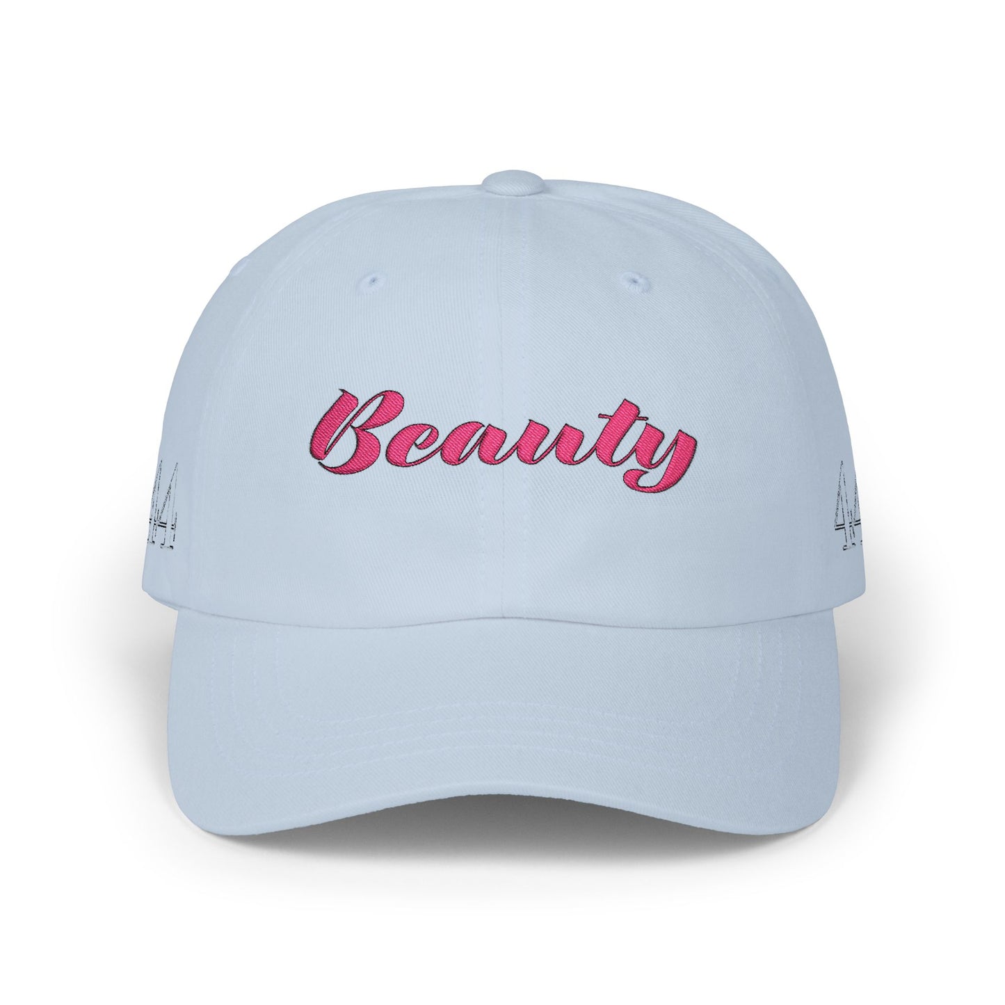 Beauty Affirmation & Angel Number 444 Classic Dad Cap — Vintage Brass Strap, Soft Cotton