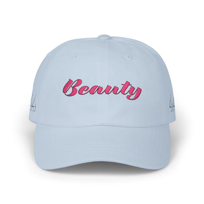 Beauty Affirmation & Angel Number 444 Classic Dad Cap — Vintage Brass Strap, Soft Cotton