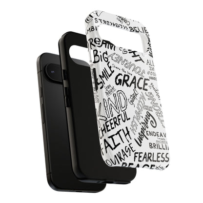 Inspirational Words Phone Case — Black & White Handlettered Positive Quotes