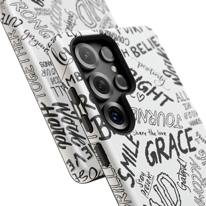 Inspirational Words Phone Case — Black & White Handlettered Positive Quotes