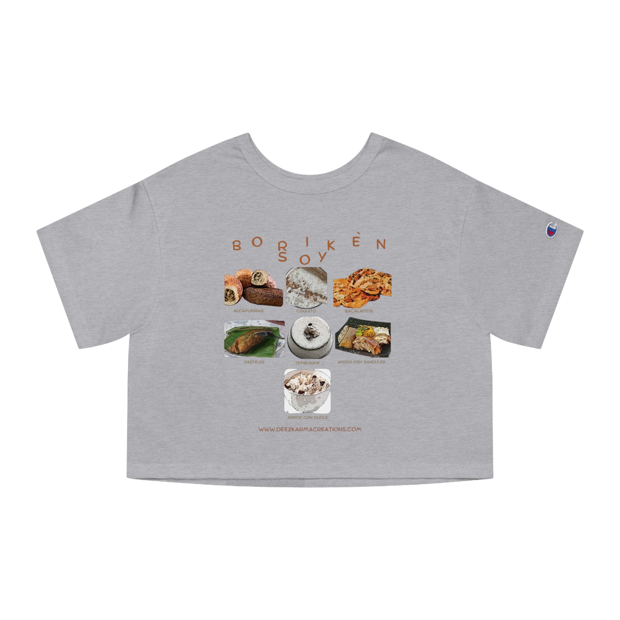Boricua Built | Borikén Soy Food Collage Crop Tee