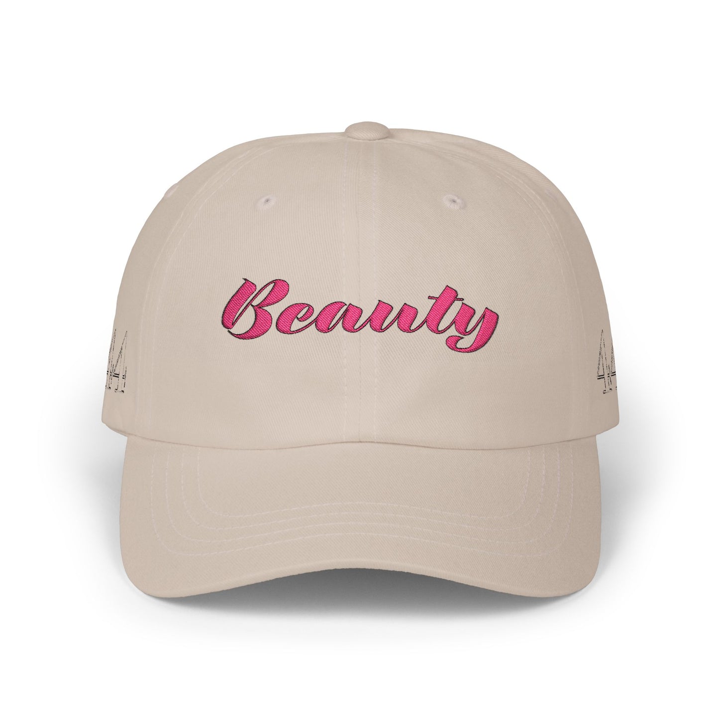 Beauty Affirmation & Angel Number 444 Classic Dad Cap — Vintage Brass Strap, Soft Cotton