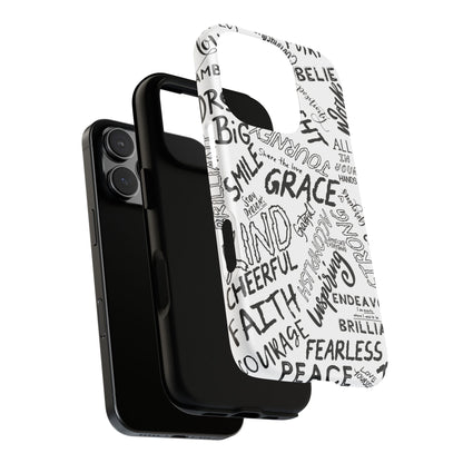 Inspirational Words Phone Case — Black & White Handlettered Positive Quotes