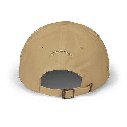 Beauty Affirmation & Angel Number 444 Classic Dad Cap — Vintage Brass Strap, Soft Cotton