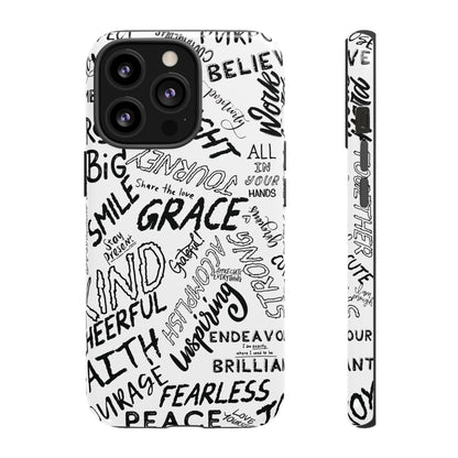 Inspirational Words Phone Case — Black & White Handlettered Positive Quotes