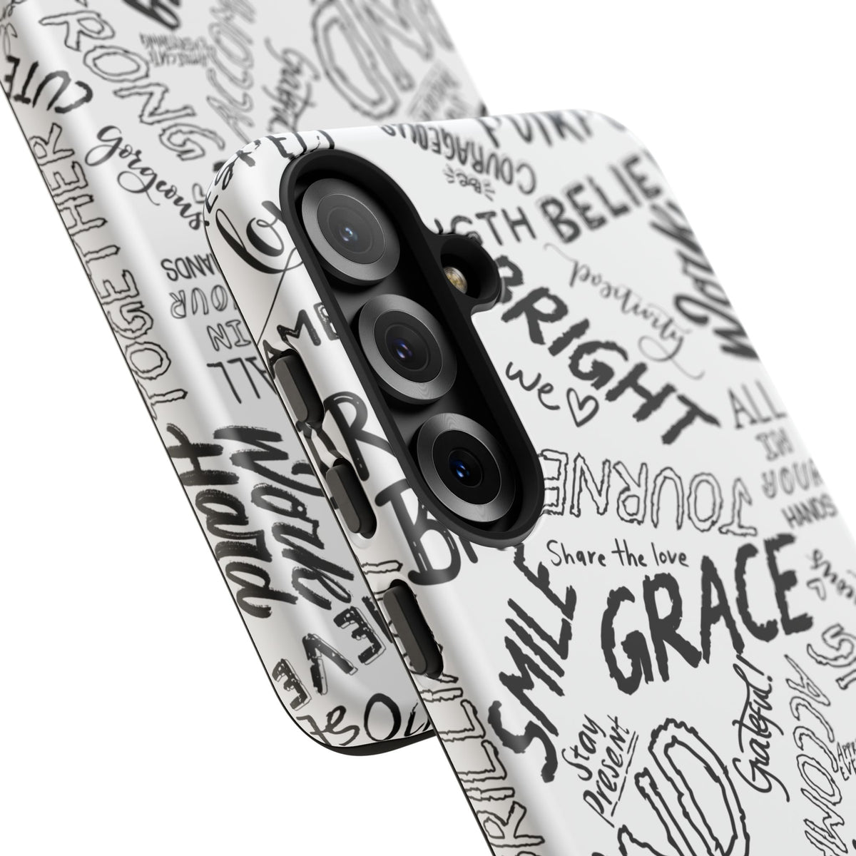 Inspirational Words Phone Case — Black & White Handlettered Positive Quotes