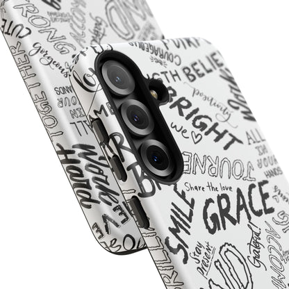 Inspirational Words Phone Case — Black & White Handlettered Positive Quotes