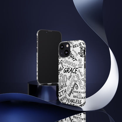 Inspirational Words Phone Case — Black & White Handlettered Positive Quotes