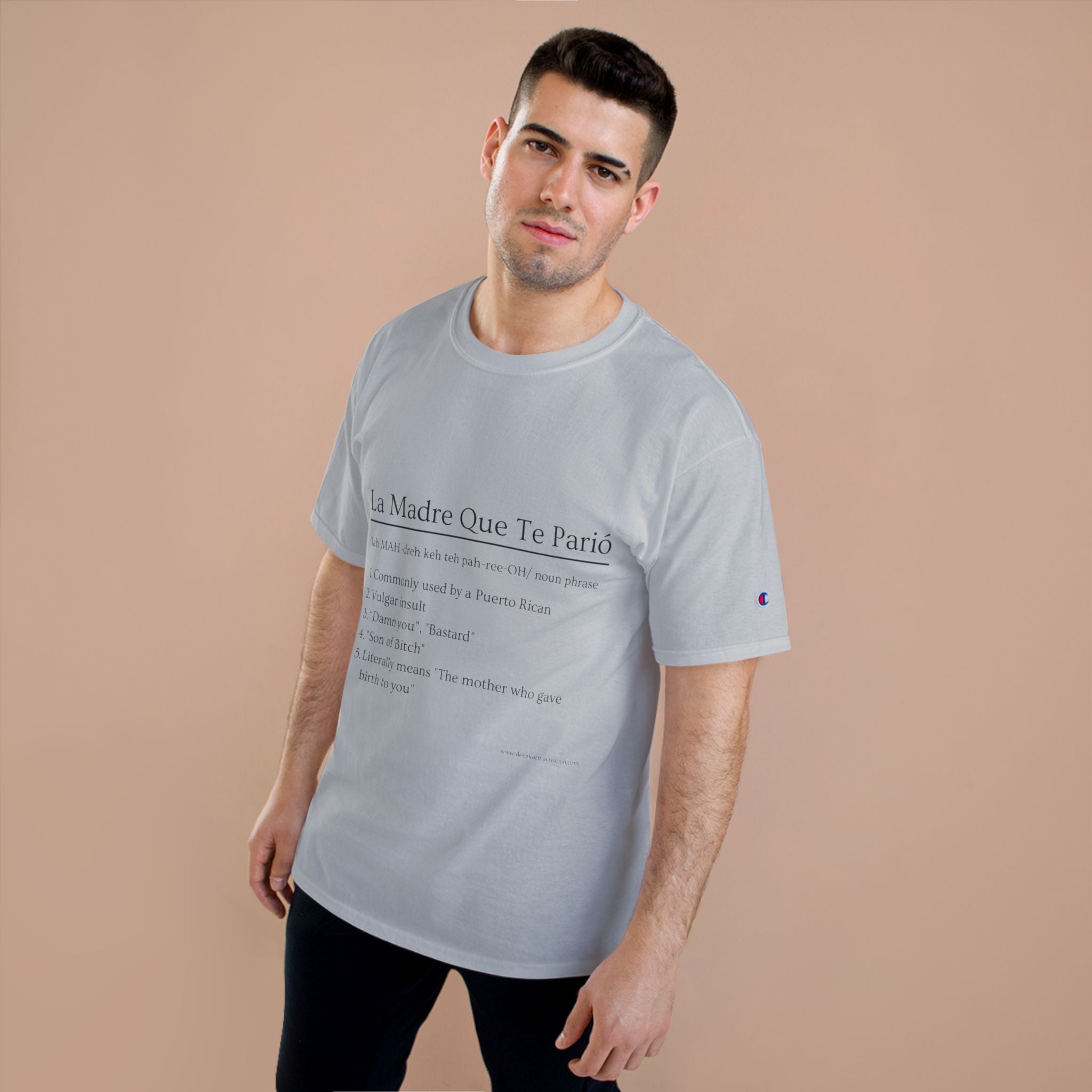 La Madre Que Te Parió | Champion Definition Tee | Spanish Phrase Shirt