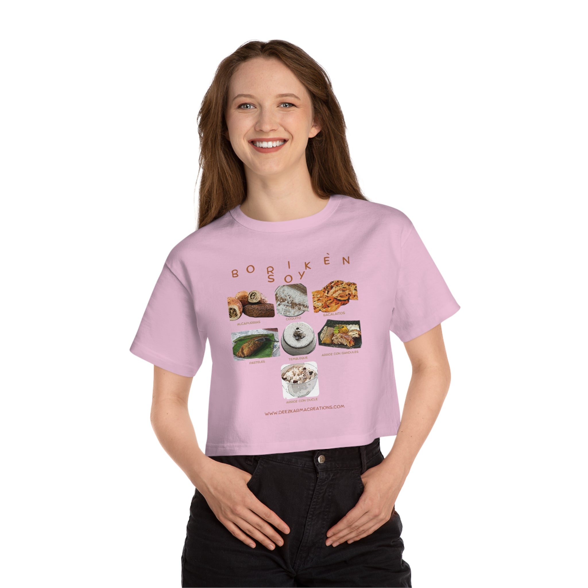 Boricua Built | Borikén Soy Food Collage Crop Tee