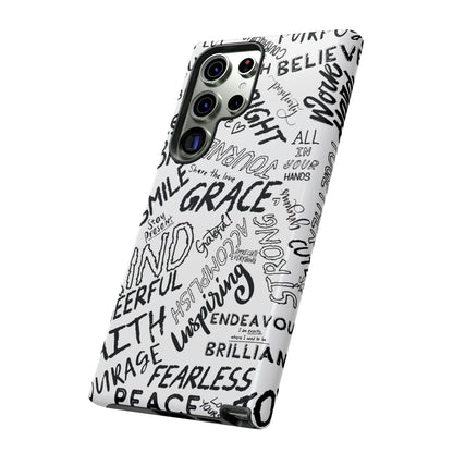 Inspirational Words Phone Case — Black & White Handlettered Positive Quotes