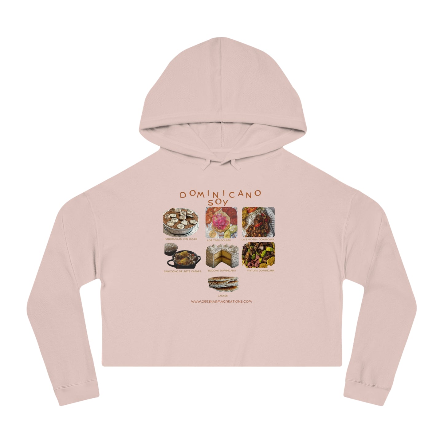 Dominican Traditional Dishes Cropped Hoodie | Dominican Food Design
