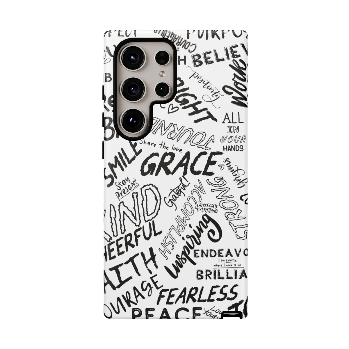 Inspirational Words Phone Case — Black & White Handlettered Positive Quotes
