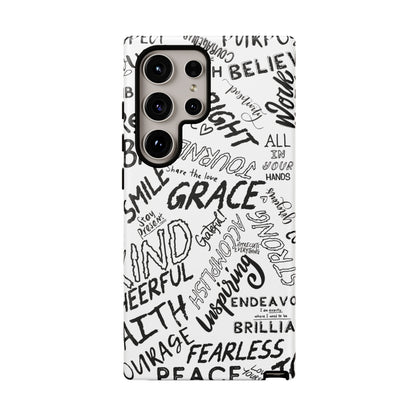 Inspirational Words Phone Case — Black & White Handlettered Positive Quotes