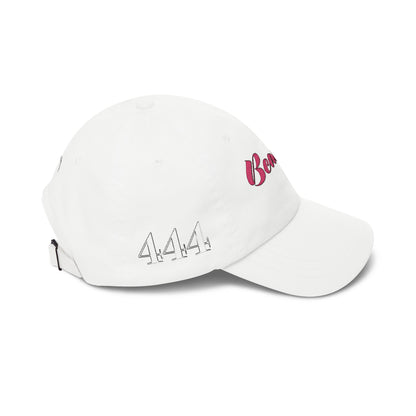 Beauty Affirmation & Angel Number 444 Classic Dad Cap — Vintage Brass Strap, Soft Cotton