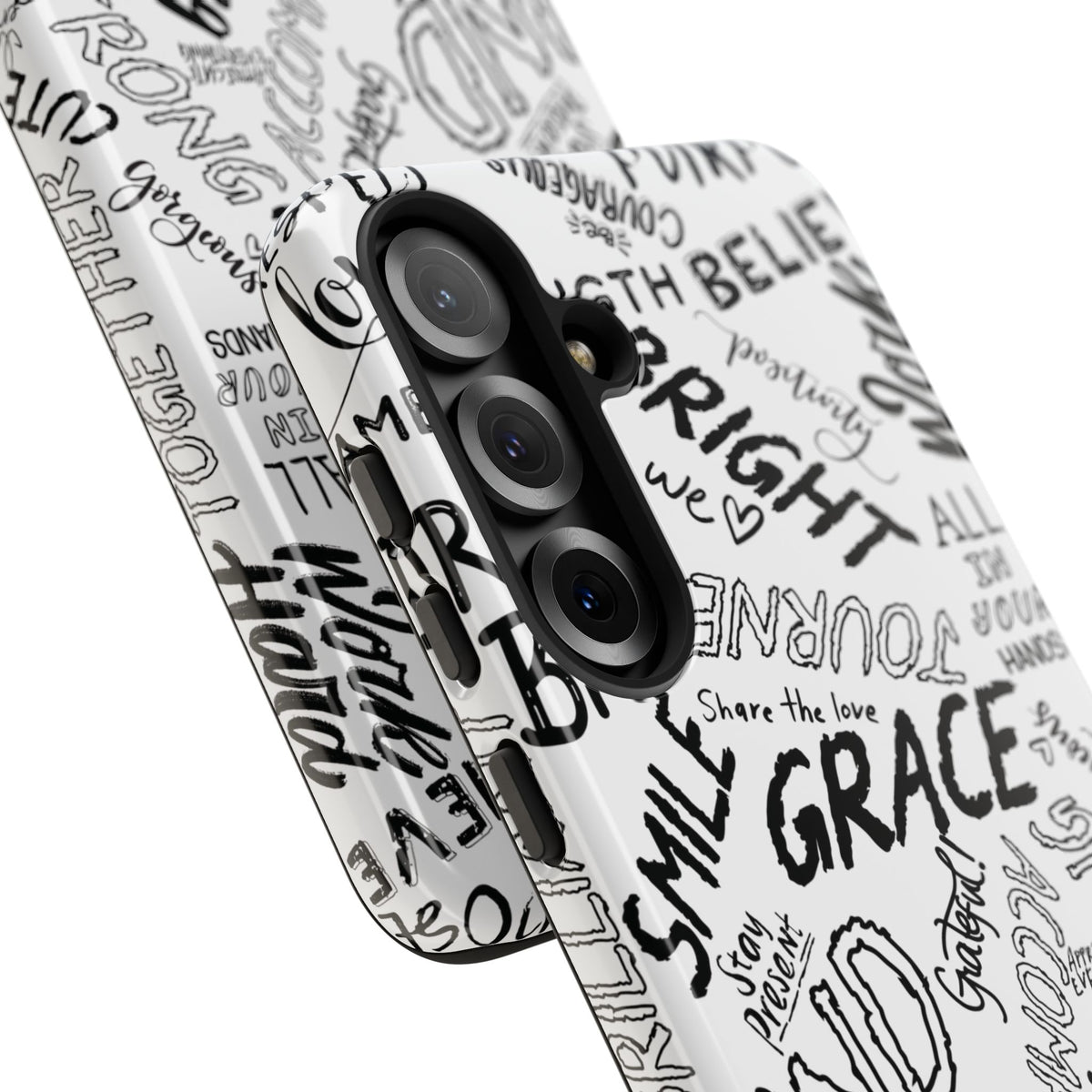 Inspirational Words Phone Case — Black & White Handlettered Positive Quotes