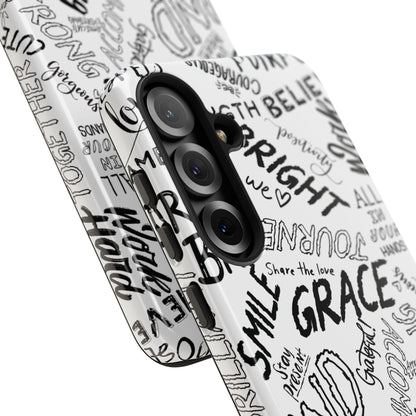 Inspirational Words Phone Case — Black & White Handlettered Positive Quotes