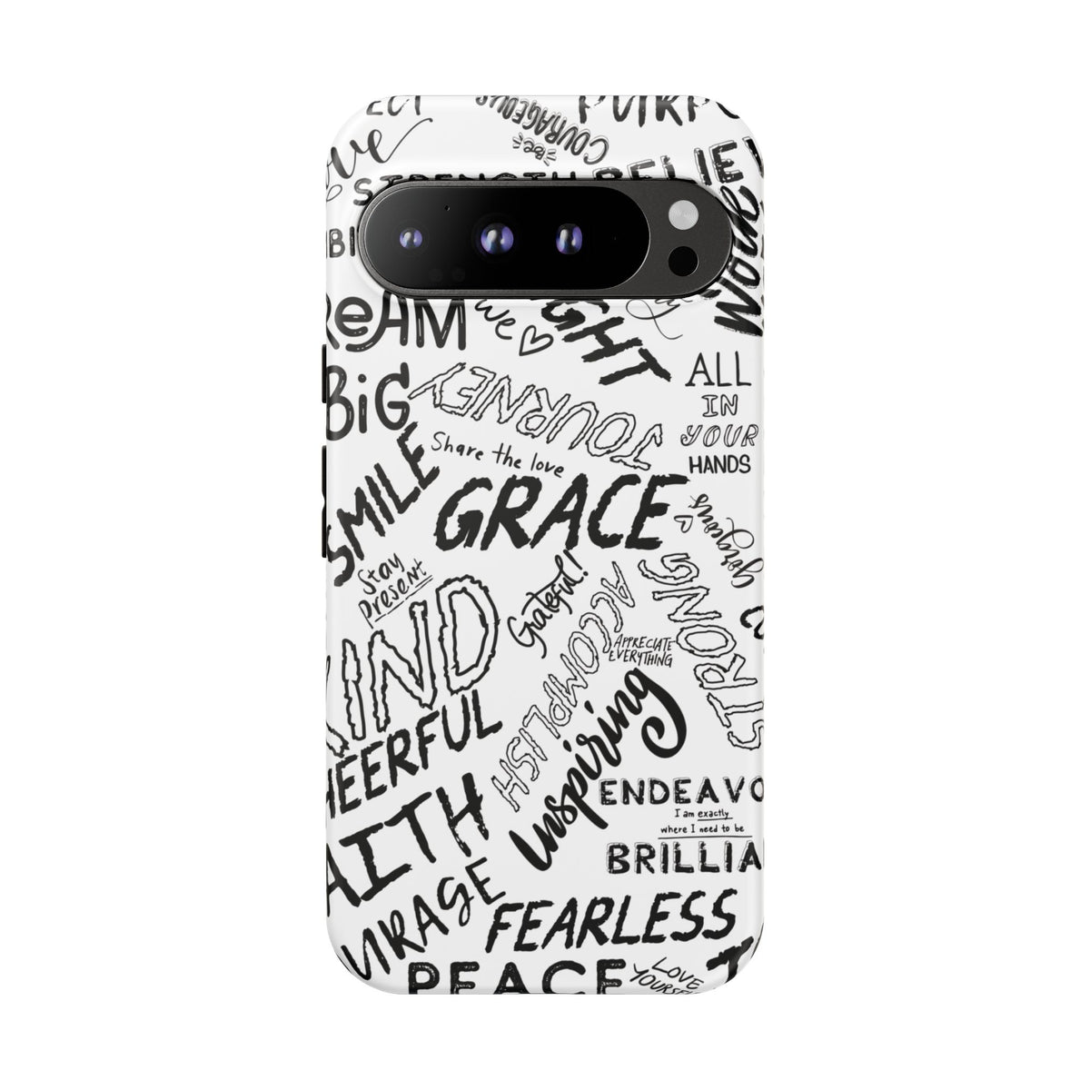 Inspirational Words Phone Case — Black & White Handlettered Positive Quotes