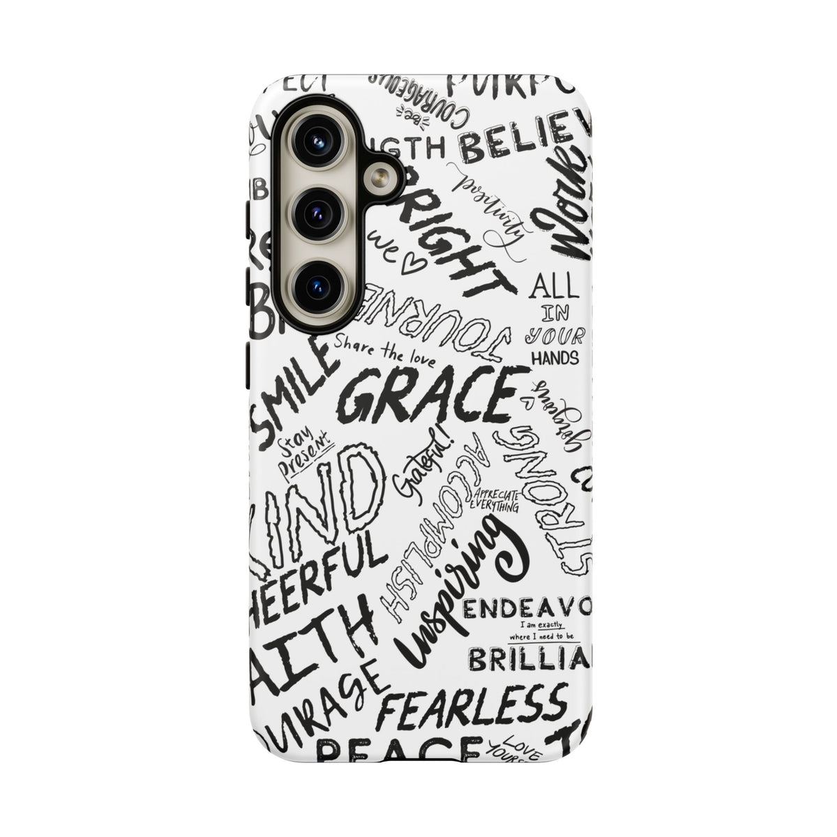 Inspirational Words Phone Case — Black & White Handlettered Positive Quotes