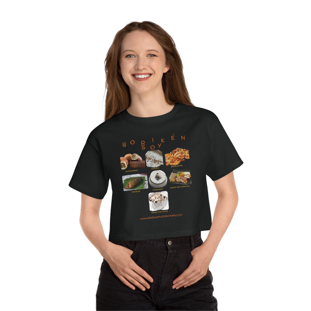 Boricua Built | Borikén Soy Food Collage Crop Tee