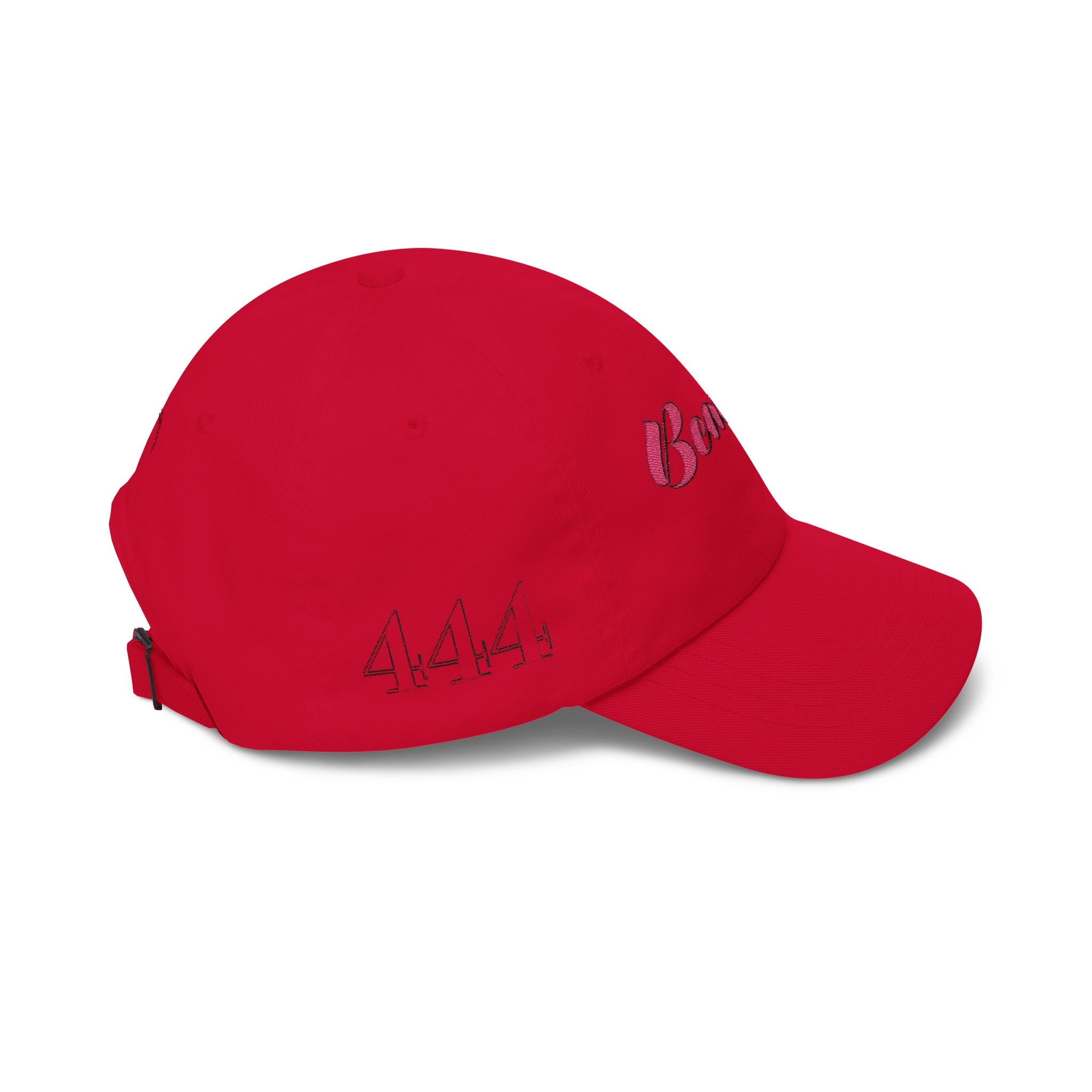 Beauty Affirmation & Angel Number 444 Classic Dad Cap — Vintage Brass Strap, Soft Cotton