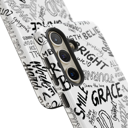 Inspirational Words Phone Case — Black & White Handlettered Positive Quotes