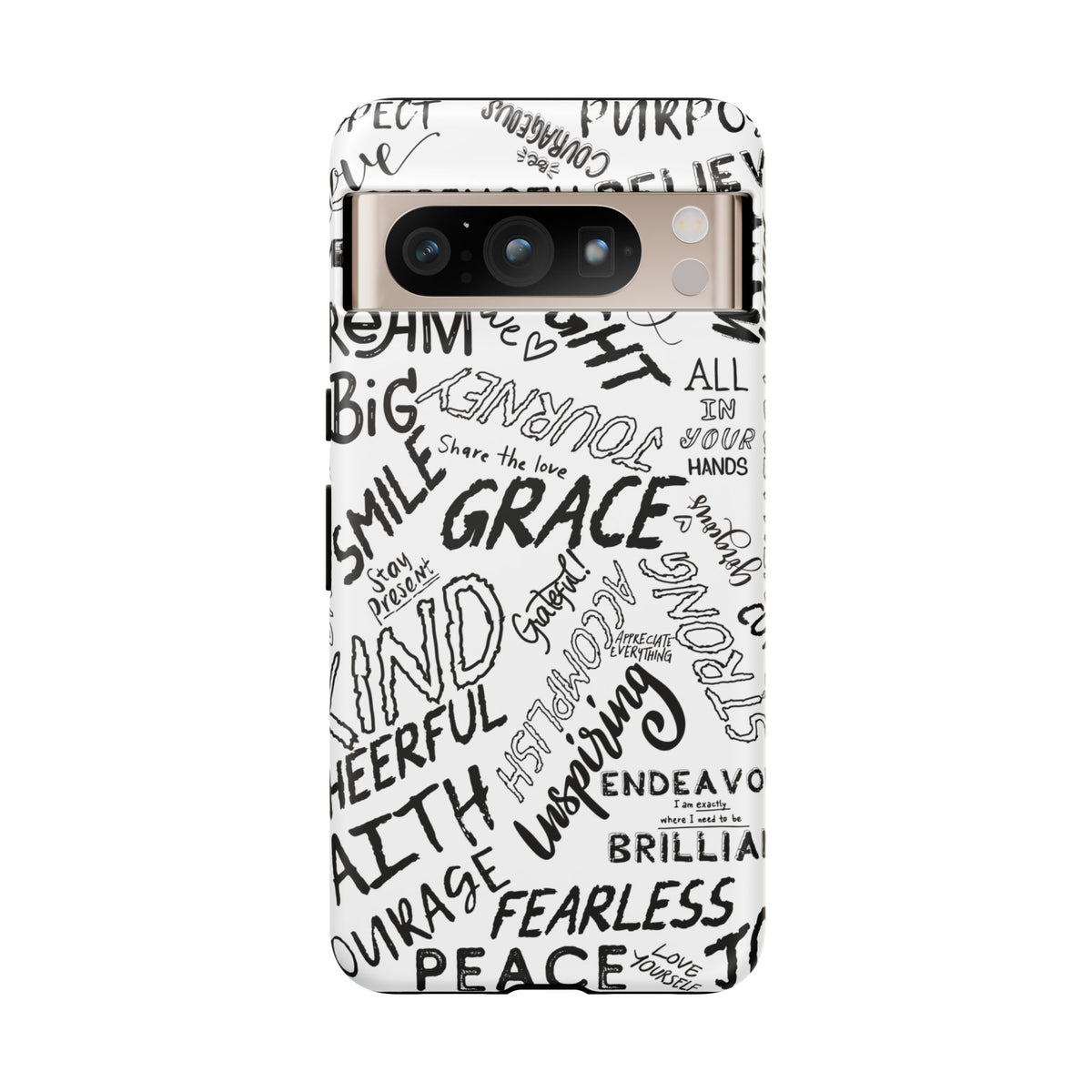 Inspirational Words Phone Case — Black & White Handlettered Positive Quotes