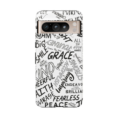 Inspirational Words Phone Case — Black & White Handlettered Positive Quotes