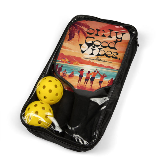 Custom Pickleball Kit – 2 Wooden Paddles, Balls & Portable Carry Bag