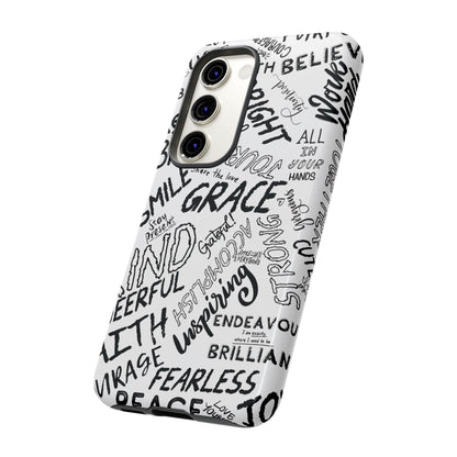 Inspirational Words Phone Case — Black & White Handlettered Positive Quotes
