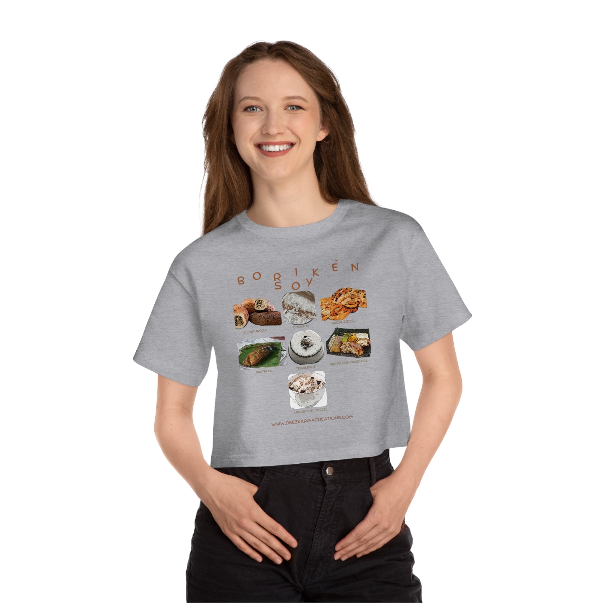 Boricua Built | Borikén Soy Food Collage Crop Tee