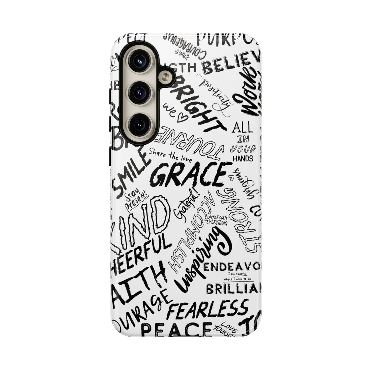 Inspirational Words Phone Case — Black & White Handlettered Positive Quotes