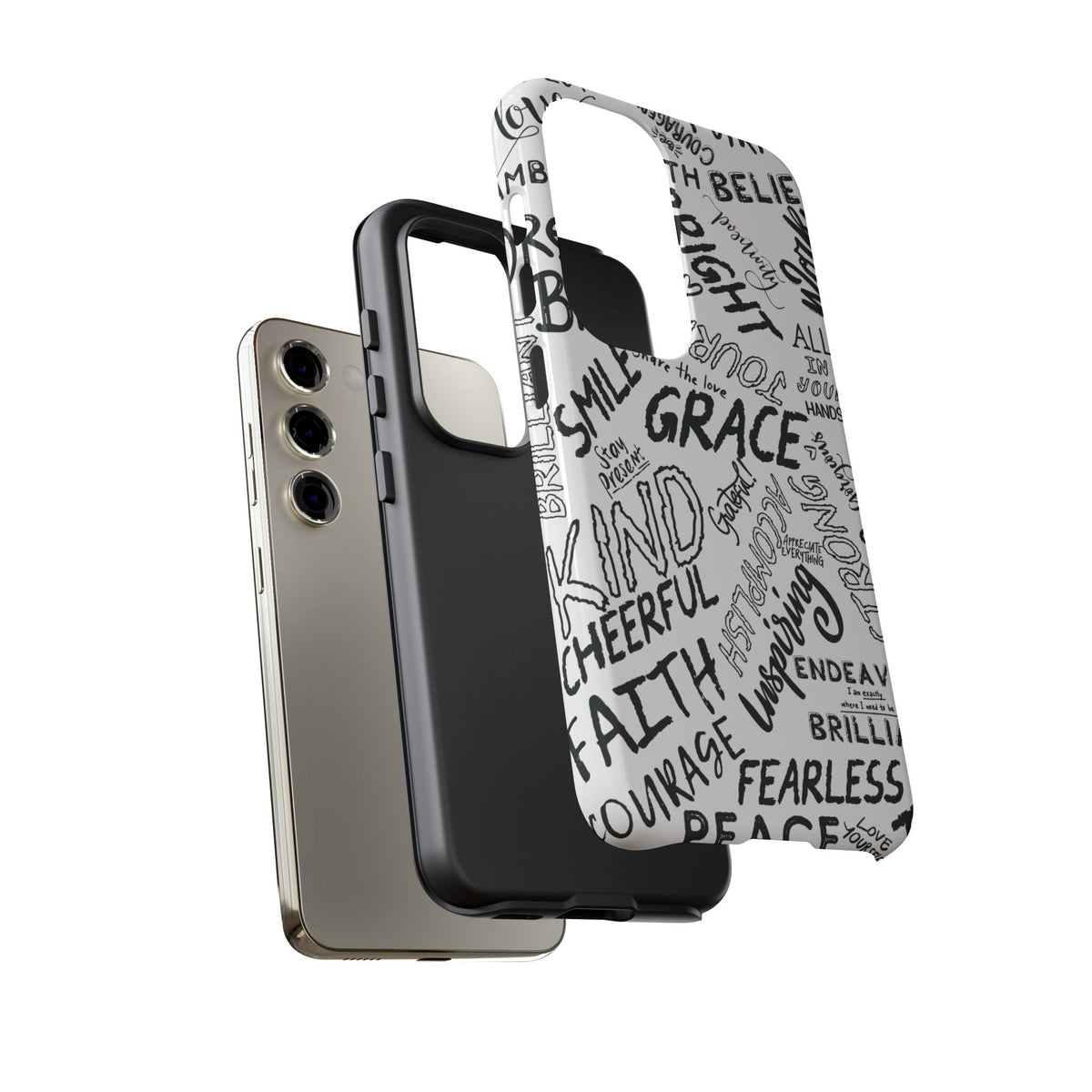Inspirational Words Phone Case — Black & White Handlettered Positive Quotes