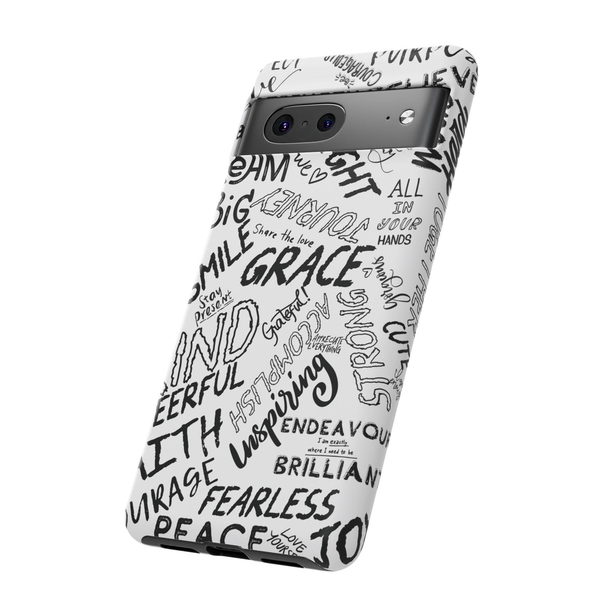 Inspirational Words Phone Case — Black & White Handlettered Positive Quotes