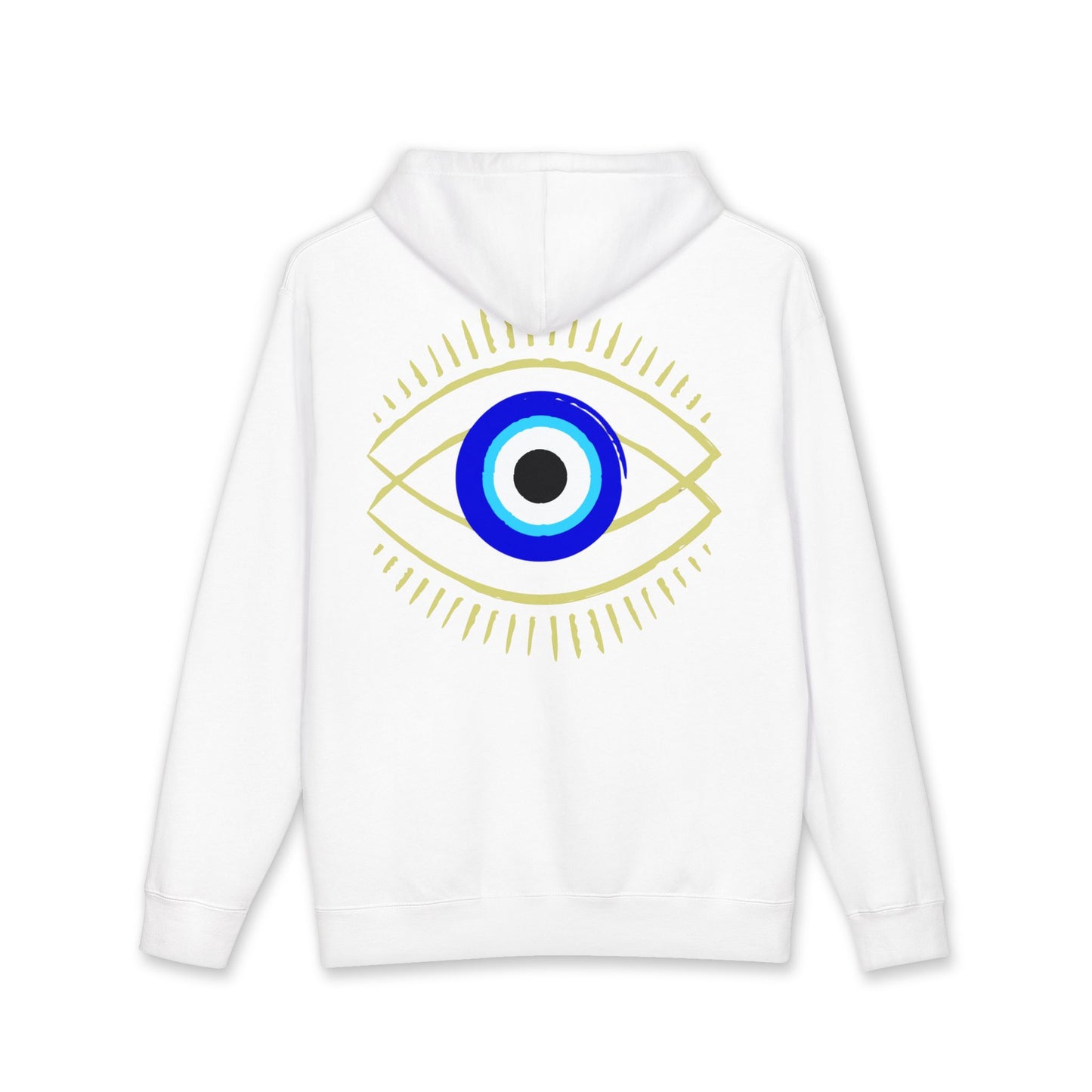 Evil Eye Hoodie — "Dios Me Libre de Los Malos Ojos" Graphic Pullover
