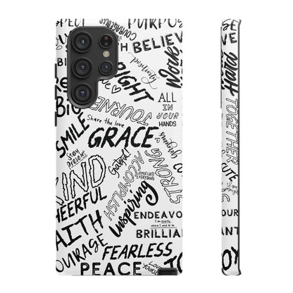 Inspirational Words Phone Case — Black & White Handlettered Positive Quotes