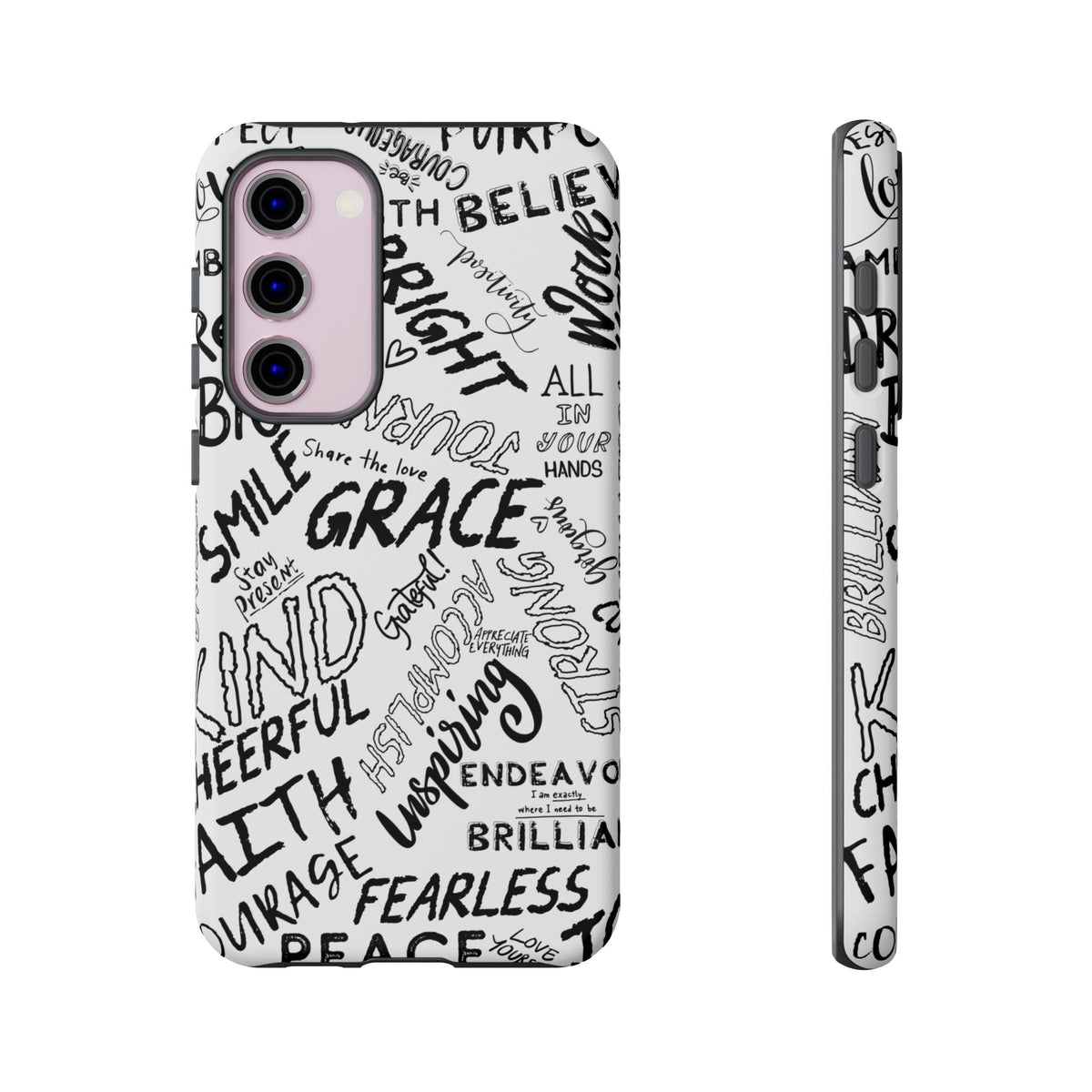 Inspirational Words Phone Case — Black & White Handlettered Positive Quotes