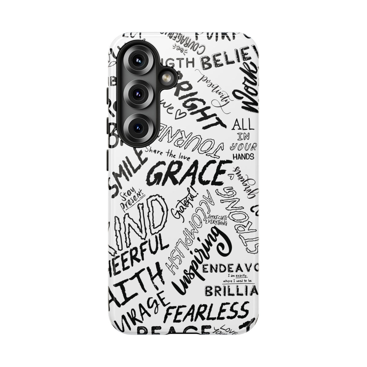 Inspirational Words Phone Case — Black & White Handlettered Positive Quotes