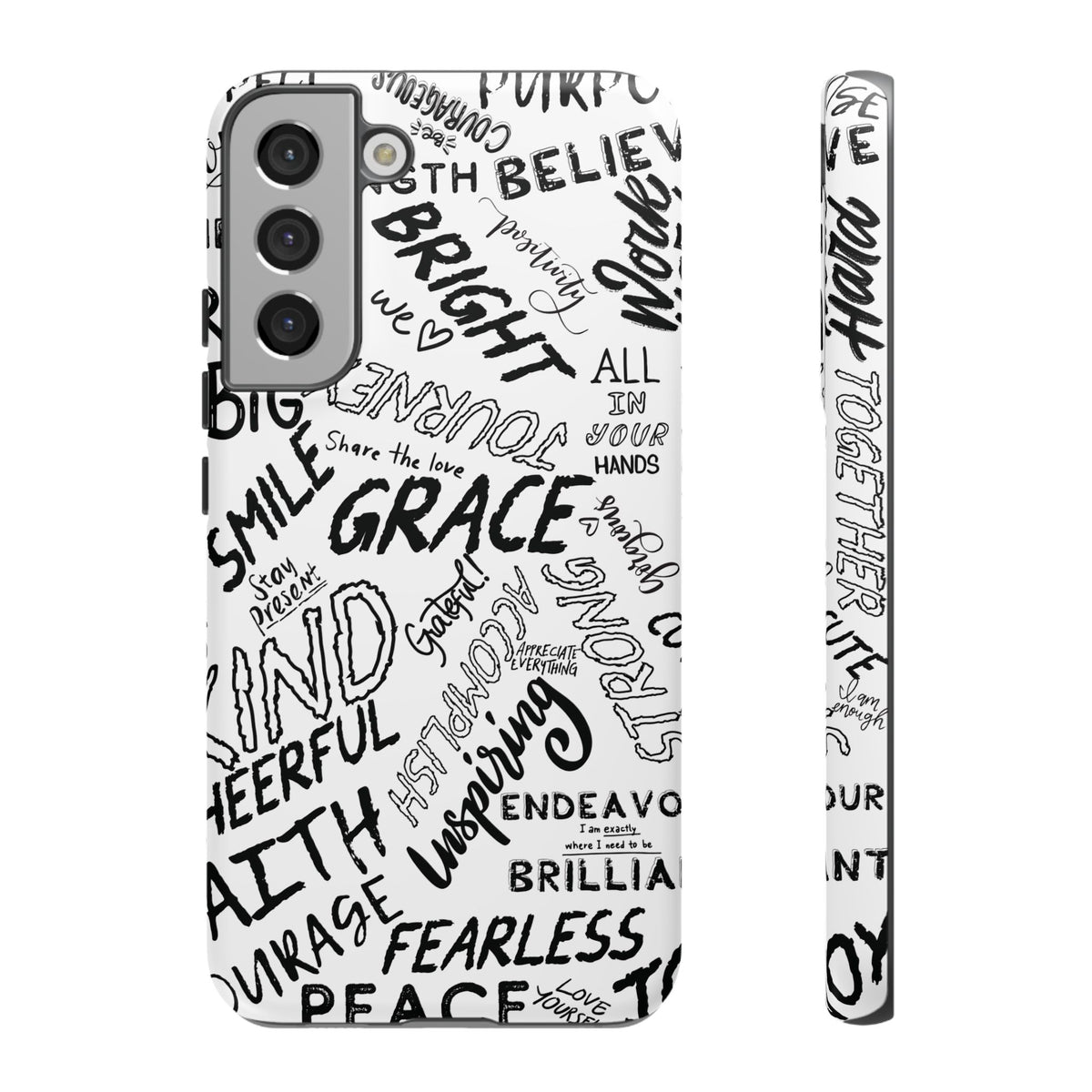 Inspirational Words Phone Case — Black & White Handlettered Positive Quotes