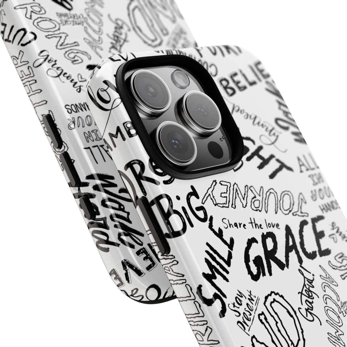 Inspirational Words Phone Case — Black & White Handlettered Positive Quotes