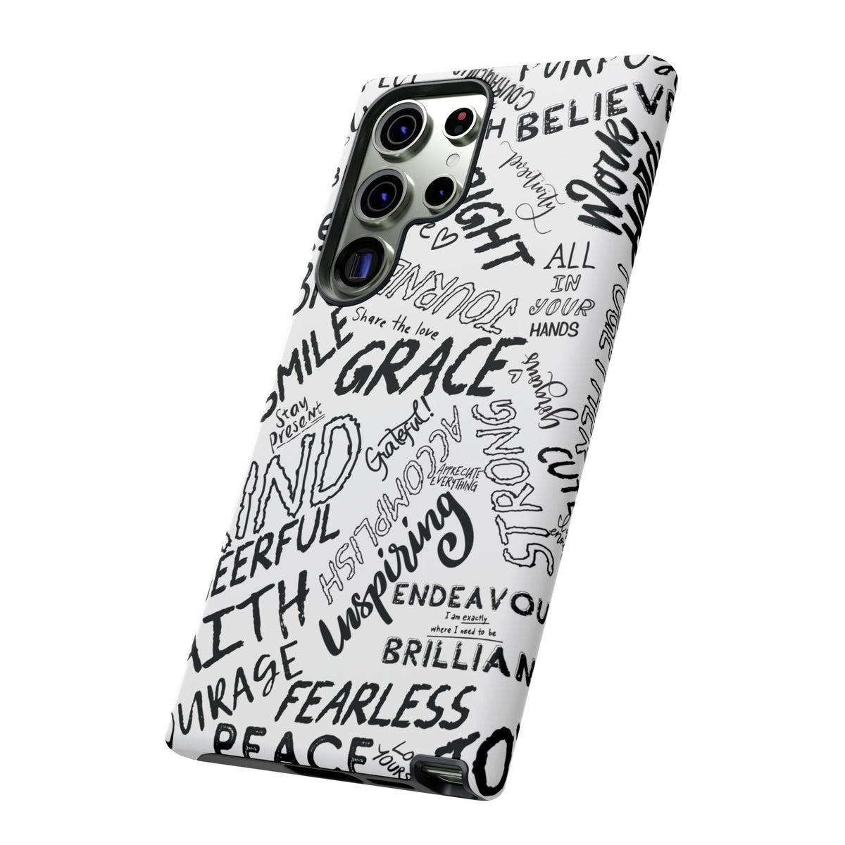 Inspirational Words Phone Case — Black & White Handlettered Positive Quotes