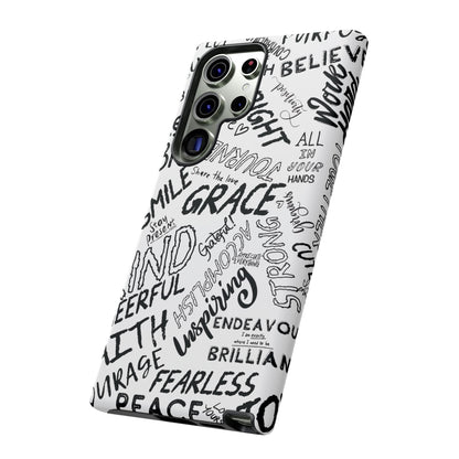 Inspirational Words Phone Case — Black & White Handlettered Positive Quotes
