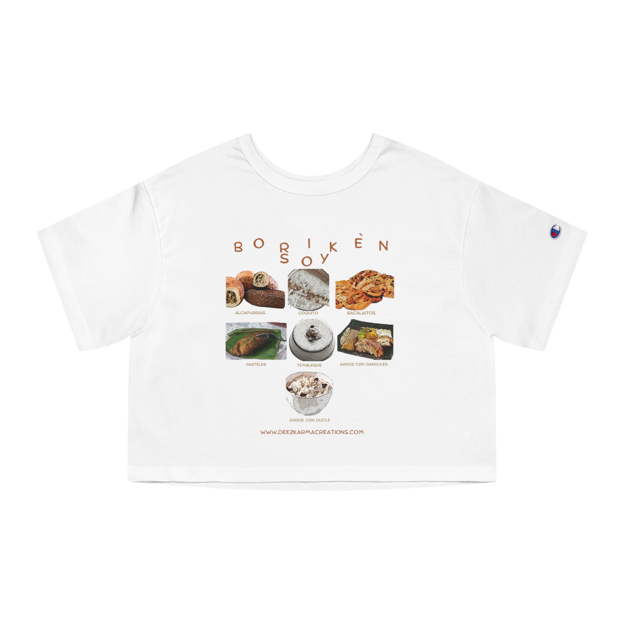 Boricua Built | Borikén Soy Food Collage Crop Tee