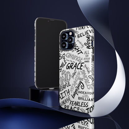 Inspirational Words Phone Case — Black & White Handlettered Positive Quotes