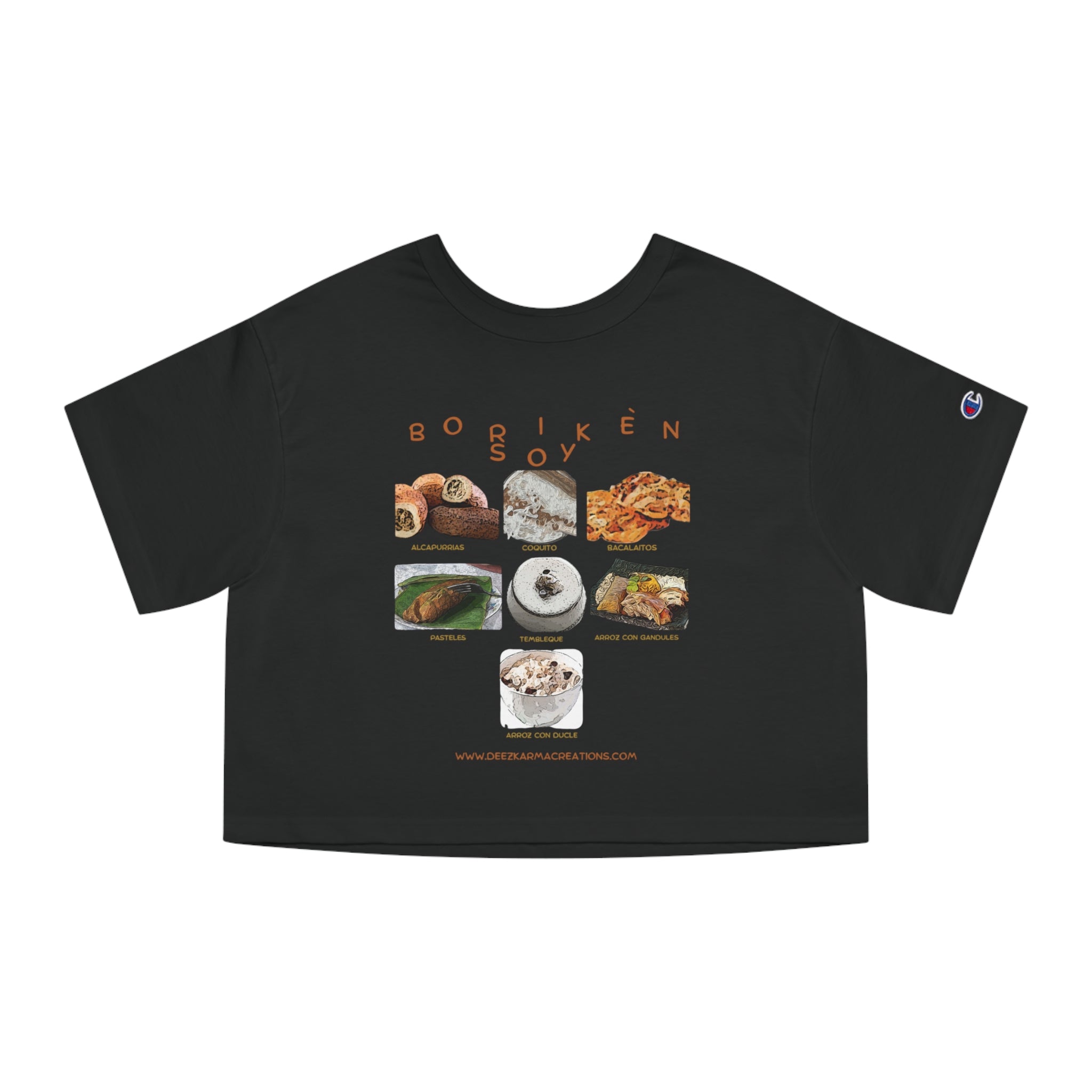 Boricua Built | Borikén Soy Food Collage Crop Tee